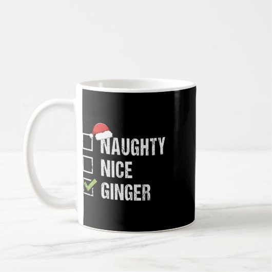 Naughty Nice Ginger Redhead Weihnachtsmannmütze Ir Kaffeetasse (Links)