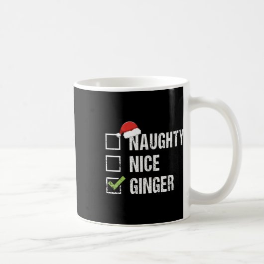 Naughty Nice Ginger Redhead Weihnachtsmannmütze Ir Kaffeetasse (Rechts)
