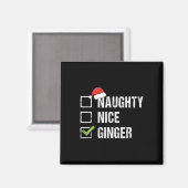 Naughty Nice Ginger Redhead Weihnachtsmannmütze Ir Magnet (Vorderseite/Rückseite)