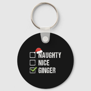 Naughty Nice Ginger Redhead Weihnachtsmannmütze Ir Schlüsselanhänger