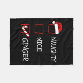 Naughty Nice Ginger Weihnachtsliste Fleecedecke (Vorderseite (Horizontal))