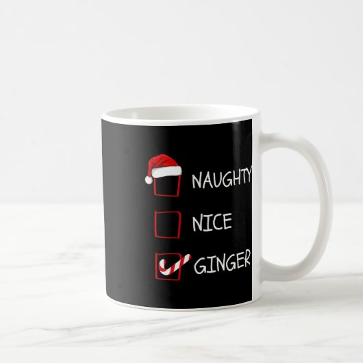Naughty Nice Ginger Weihnachtsliste Kaffeetasse (Rechts)