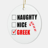 Naughty Nice Griechisch Candy Cane Keramik Ornamen Ornament (Links)