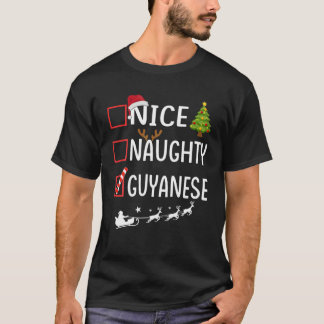 Naughty Nice guyana Weihnachten Pajamas Santa Clau T-Shirt