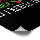 Naughty Nice I Really Tried Funny Christmas List Poster (Ecke)