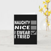 Naughty Nice I Sweet I Tried Funny Christmas Karte (Gelbe Blume)