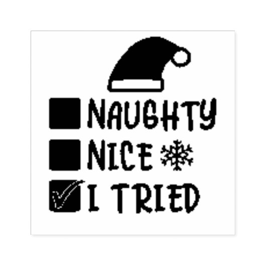 Naughty Nice I Triest List Gummistempel (Prägung)