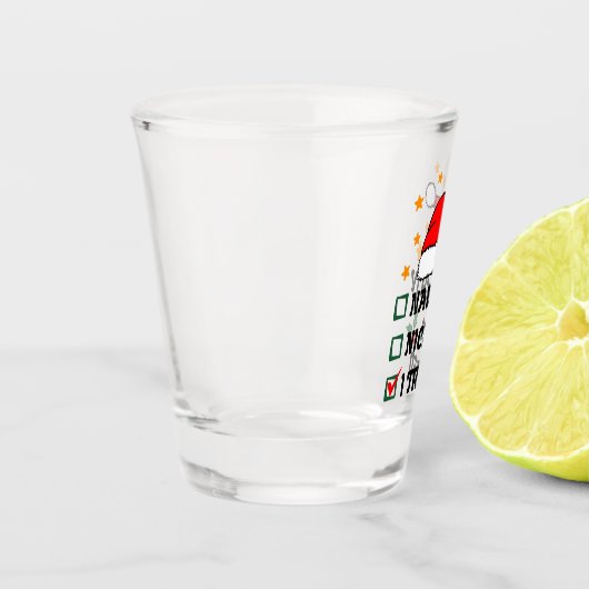 Naughty, Nice, ich habe versucht - Funny Christmas Schnapsglas (Links)