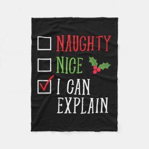 Naughty Nice Ich kann die lustige Weihnachtsliste Fleecedecke