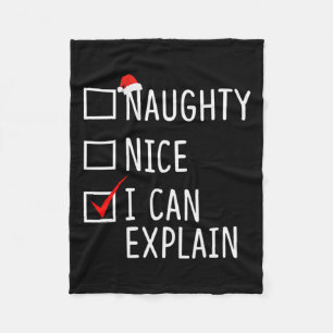 Naughty Nice ich kann erklären Funny Weihnachten W Fleecedecke
