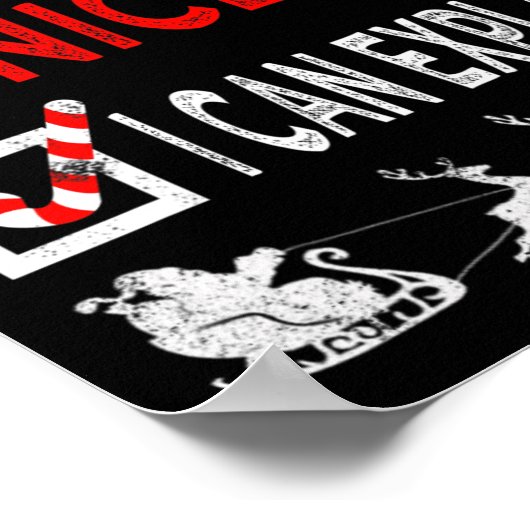 Naughty Nice ich kann Weihnachten Pajamas Funny er Poster (Ecke)