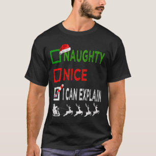 Naughty Nice ich kann Weihnachten Pajamas Funny er T-Shirt