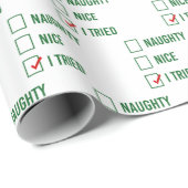 Naughty, Nice, ich versuchte - Funny Christmas Geschenkpapier (Rolleneckpunkt)