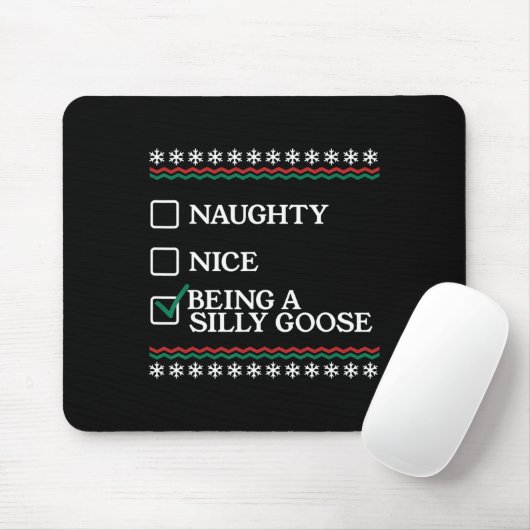 Naughty Nice ist ein Albernes Gänse Weihnachten X Mousepad (Mit Mouse)