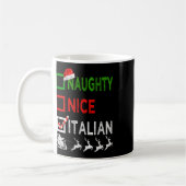Naughty Nice Italian Christmas Pajamas Funny Santa Kaffeetasse (Links)