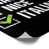 Naughty Nice Italian Shirt Italy Santa Hat Christm Poster (Ecke)