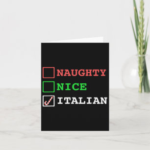 Naughty Nice Italian Xmas Funny Christmas Italien Karte