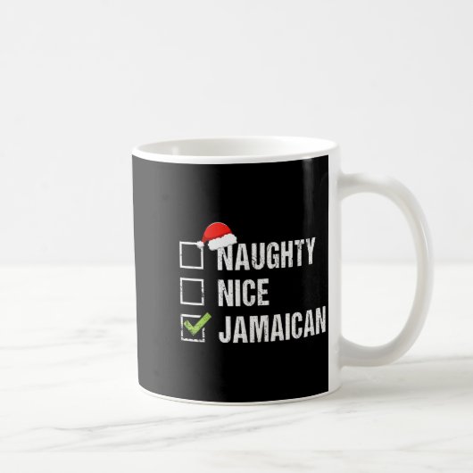 Naughty Nice Jamaican Shirt Santa Hat Christmas Gi Kaffeetasse (Rechts)