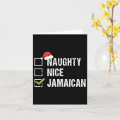 Naughty Nice Jamaican Weihnachtsmannmütze Weihnach Karte (Gelbe Blume)