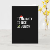 Naughty Nice Jewish Santa Christmas Karte (Gelbe Blume)
