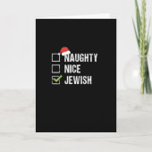 Naughty Nice Jewish Santa Christmas Karte (Vorderseite)