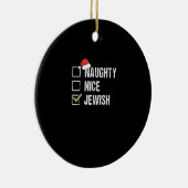Naughty Nice Jewish Santa Christmas Keramik Ornament (Rechts)