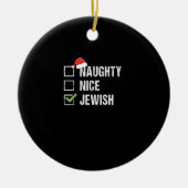 Naughty Nice Jewish Santa Christmas Keramik Ornament (Vorne)