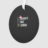 Naughty Nice Jewish Santa Christmas Ornament (Vorderseite)