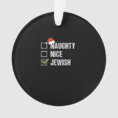 Naughty Nice Jewish Santa Christmas Ornament (Vorderseite)