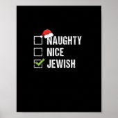 Naughty Nice Jewish Santa Christmas Poster (Vorne)