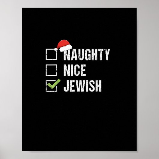 Naughty Nice Jewish Santa Christmas   Poster (Vorne)