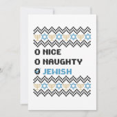 Naughty Nice Jewish Santa Christmas Ugly Sweater Dankeskarte (Vorderseite)