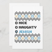Naughty Nice Jewish Santa Christmas Ugly Sweater Dankeskarte (Vorne/Hinten)