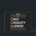 Naughty Nice Jewish Santa Ugly Christmas Hanukkah Einladung<br><div class="desc">Naughty Nice Jewish Santa Ugly Christmas Hanukkah</div>