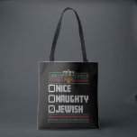 Naughty Nice Jewish Santa Ugly Christmas Hanukkah Tasche<br><div class="desc">Naughty Nice Jewish Santa Ugly Christmas Hanukkah</div>