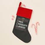 Naughty Nice Jewish Santa Ugly Christmas Hanukkah Weihnachtsstrumpf<br><div class="desc">Naughty Nice Jewish Santa Ugly Christmas Hanukkah</div>