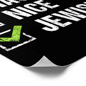 Naughty Nice Jewish Shirt Santa Jew Christmas Gift Poster (Ecke)