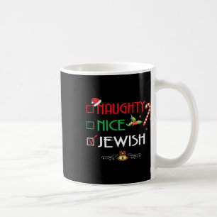 Naughty Nice Jüdische Gruppe Matching Weihnachtsge Kaffeetasse