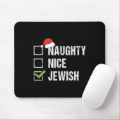 Naughty Nice Juwish Santa Juw Weihnachtsgeschenk H Mousepad (Mit Mouse)