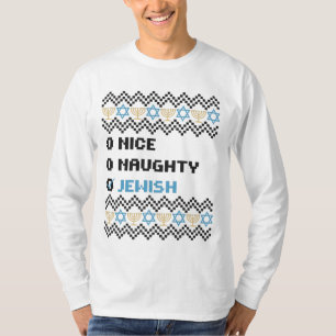 Naughty Nice Juwish Weihnachten Ugly Sweater T-Shirt