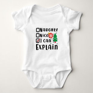 Naughty Nice kann ich erklären Baby Strampler
