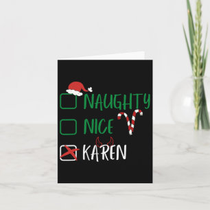 Naughty Nice Karen Weihnachtslustige Weihnachtslis Karte