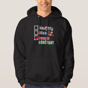 Naughty Nice Krankenpfleger Assistentin Frohe Weih Hoodie