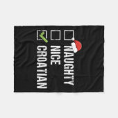 Naughty Nice Kroatisch Kroatien Weihnachtsgeschenk Fleecedecke (Vorderseite (Horizontal))