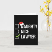 Naughty Nice Lawyer Weihnachtsmannmütze Law Weihna Karte (Gelbe Blume)