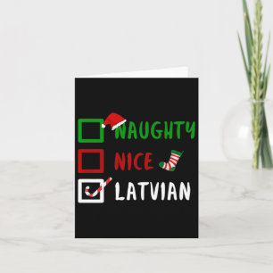 Naughty Nice Lettisch Funny Lettland Weihnachten W Karte