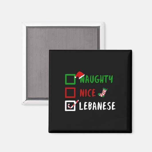 Naughty Nice Libanon Funny Libanon Weihnachtsgesan Magnet (Vorderseite/Rückseite)