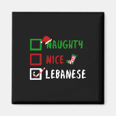 Naughty Nice Libanon Funny Libanon Weihnachtsgesan Magnet (Vorne)