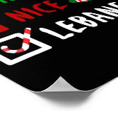 Naughty Nice Libanon Funny Libanon Weihnachtsgesan Poster (Ecke)