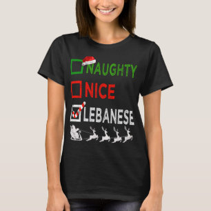 Naughty Nice Libanon Weihnachten Pajamas Funny San T-Shirt